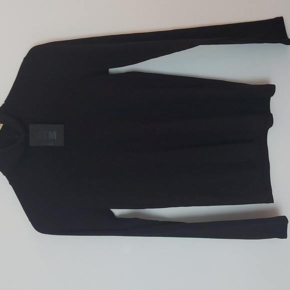 NWT ATM Ribbed Knit Turtle Neck Top Black Size Medium - Picture 2 of 7
